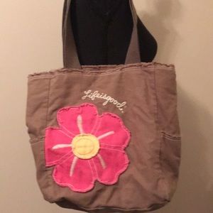 Life is Good Flower tote